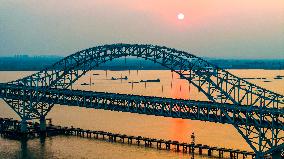 Chang-Tai Yangtze River Bridge Construction in Taixing