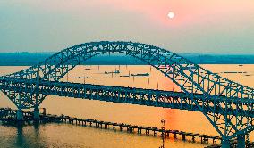 Chang-Tai Yangtze River Bridge Construction in Taixing