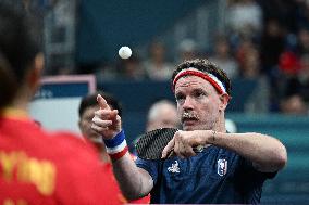 Paris 2024 Paralympics - Table Tennis - Flora Vautier and Florian Merrien Competing