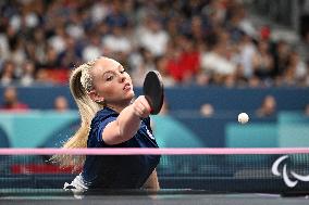 Paris 2024 Paralympics - Table Tennis - Flora Vautier and Florian Merrien Competing