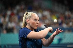 Paris 2024 Paralympics - Table Tennis - Flora Vautier and Florian Merrien Competing