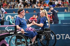 Paris 2024 Paralympics - Table Tennis - Flora Vautier and Florian Merrien Competing