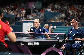 Paris 2024 Paralympics - Table Tennis - Flora Vautier and Florian Merrien Competing