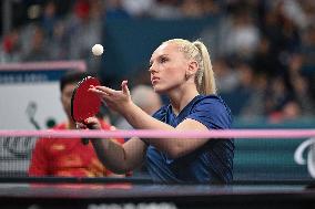 Paris 2024 Paralympics - Table Tennis - Flora Vautier and Florian Merrien Competing