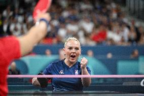 Paris 2024 Paralympics - Table Tennis - Flora Vautier and Florian Merrien Competing