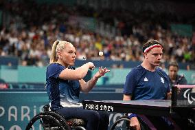 Paris 2024 Paralympics - Table Tennis - Flora Vautier and Florian Merrien Competing