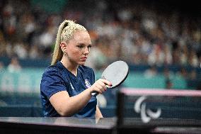 Paris 2024 Paralympics - Table Tennis - Flora Vautier and Florian Merrien Competing