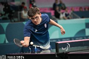 Paris 2024 Paralympics - Table Tennis - Clement Berthier And Esteban Herrault Competing