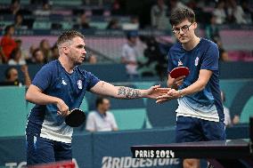 Paris 2024 Paralympics - Table Tennis - Clement Berthier And Esteban Herrault Competing