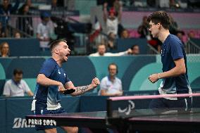 Paris 2024 Paralympics - Table Tennis - Clement Berthier And Esteban Herrault Competing