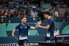 Paris 2024 Paralympics - Table Tennis - Clement Berthier And Esteban Herrault Competing