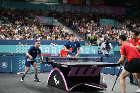 Paris 2024 Paralympics - Table Tennis - Clement Berthier And Esteban Herrault Competing