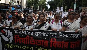 Current And Ex Students Take Part In Protest Rally In Kolkata