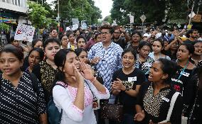 Current And Ex Students Take Part In Protest Rally In Kolkata