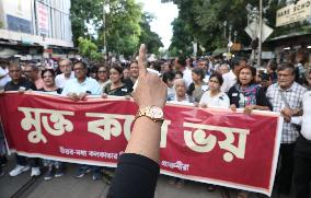 Current And Ex Students Take Part In Protest Rally In Kolkata