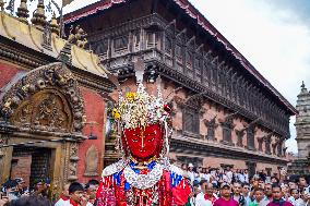 The Buddhist Community Display Effigies Of Dipankar Buddhas Statue In Bhaktapur, Nepal.