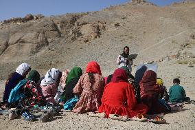 Open-air class in Firoz Koh