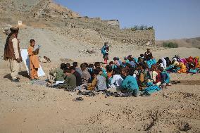 Open-air class in Firoz Koh