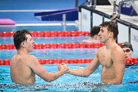 Paris 2024 Paralympics - Para Swimming - Alex Portal and Kylian Portal on the 400m freestyle podium