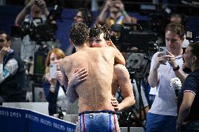 Paris 2024 Paralympics - Para Swimming - Alex Portal and Kylian Portal on the 400m freestyle podium