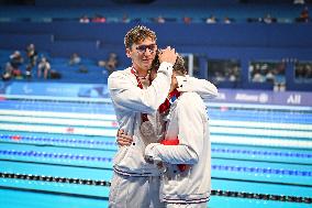 Paris 2024 Paralympics - Para Swimming - Alex Portal and Kylian Portal on the 400m freestyle podium