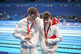 Paris 2024 Paralympics - Para Swimming - Alex Portal and Kylian Portal on the 400m freestyle podium