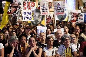 Israelis Attend Rally In Support Of Hostages Held By Hamas