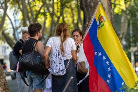 Venezuelans Living In LIsbon Gathered In Support Of María Corina Machado And Edmundo Gonzalez