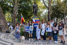 Venezuelans Living In LIsbon Gathered In Support Of María Corina Machado And Edmundo Gonzalez