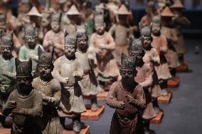 Pottery Figurines on Display at Xi 'an Museum