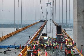 Longtan Yangtze River Bridge Construction in Yangzhou