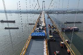 Longtan Yangtze River Bridge Construction in Yangzhou