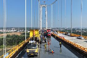 Longtan Yangtze River Bridge Construction in Yangzhou