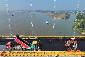 Longtan Yangtze River Bridge Construction in Yangzhou