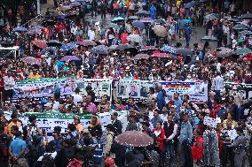 Victims Of Cooperatives Staged A Demonstration In Kathmandu