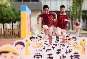 Schools across China hosted activities to mark the start of the new semester