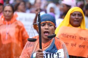 Nepali Human Rights Activists March In Kathmandu