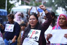 Nepali Human Rights Activists March In Kathmandu