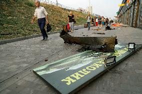 Kyivs Sviatoshynskyi district after Russian missile attack