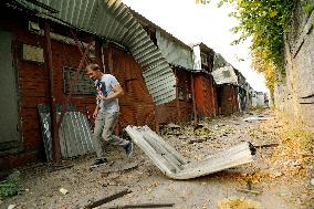 Kyivs Sviatoshynskyi district after Russian missile attack