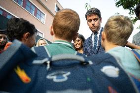 PM Attal Visits A Primary School - Issy les Moulineaux