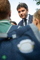 PM Attal Visits A Primary School - Issy les Moulineaux