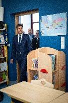 PM Attal Visits A Primary School - Issy les Moulineaux