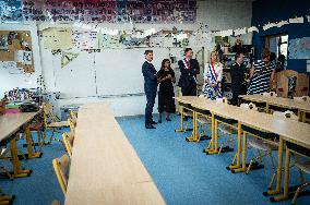 PM Attal Visits A Primary School - Issy les Moulineaux