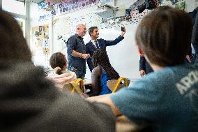 PM Attal Visits A Primary School - Issy les Moulineaux