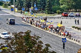 Rally in  support of Ukrainian POWs in Zaporizhzhia