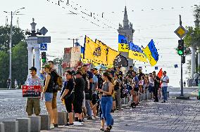 Rally in  support of Ukrainian POWs in Zaporizhzhia