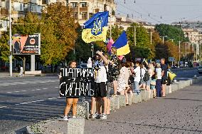 Rally in  support of Ukrainian POWs in Zaporizhzhia