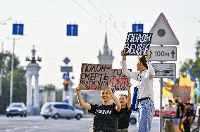 Rally in  support of Ukrainian POWs in Zaporizhzhia