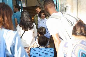 Rachida Dati Visits Primary Schools - Paris